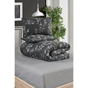 (140x200 Lastikli Çarşaflı) Çift Kişilik Nevresim Takımı, Çift Renk, Kırışmaya Dayanıklı 140x200 cm