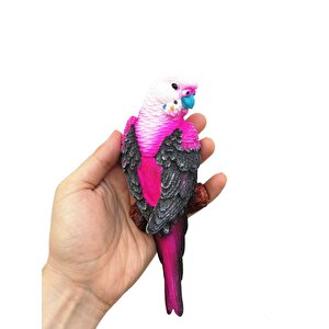 Dekoratif İkili Muhabbet Kuşu Duvar Süsü Dekoru Pembe