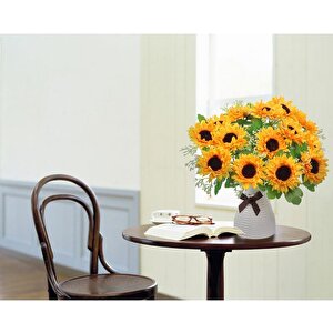 Yapay Çiçek Sunflower Ay Çiçeği Büyük Demet 12 Dallı 50cm