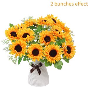 Yapay Çiçek Sunflower Ay Çiçeği Büyük Demet 12 Dallı 50cm