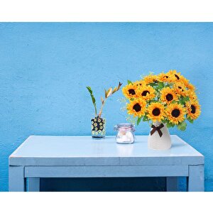 Yapay Çiçek Sunflower Ay Çiçeği Büyük Demet 12 Dallı 50cm
