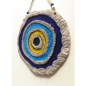 Seramik Nazar Boncuğu Dekoratif Duvar Süsü Nazarlık 25x25 Cm