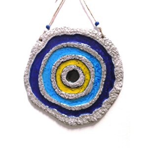 Seramik Nazar Boncuğu Dekoratif Duvar Süsü Nazarlık 25x25 Cm
