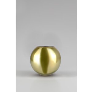 Cam Akvaryum Dekoratif Aksesuar Saksılık Vazo 19 Cm Gold – C1-1-288