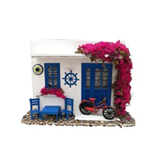 Dekoratif Maket Ev Led Işıklı El Yapımı Duvar Süsü