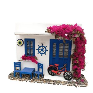 Dekoratif Maket Ev Led Işıklı El Yapımı Duvar Süsü