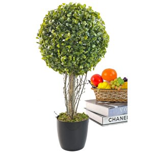 Yapay Ağaç Şimşir Top Tek Toplu 23cmx45cm Siyah Saksılı