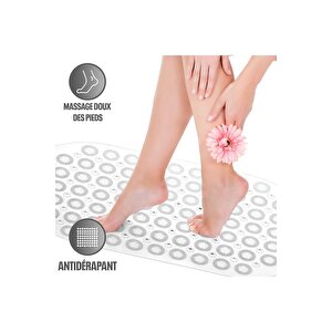 1 Adet Masajlı Silikon Banyo Paspası Vantuzlu Banyo Ve Duş Kaydırmazı Beyaz Renk