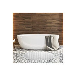 1 Adet Masajlı Silikon Banyo Paspası Vantuzlu Banyo Ve Duş Kaydırmazı Beyaz Renk