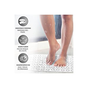1 Adet Masajlı Silikon Banyo Paspası Vantuzlu Banyo Ve Duş Kaydırmazı Beyaz Renk