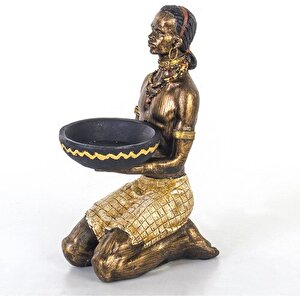 Dekoratif Afrikalı Kadın Biblo 10x14x22 Cm