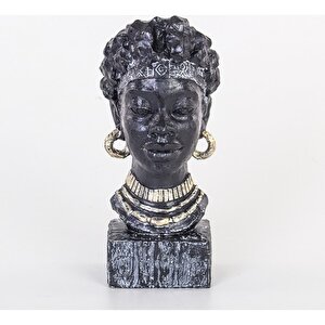 Afrikalı Kadın Büst 13x9x30 Cm