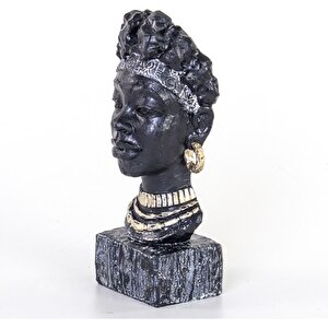 Afrikalı Kadın Büst 13x9x30 Cm