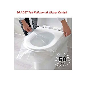 50 Adet Kullan At Klozet Örtüsü Şeffaf