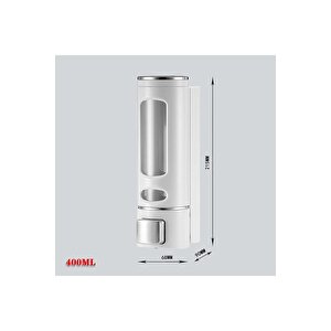 1 Adet Beyaz 400 Ml Duvara Monte Manuel Sabunluk Banyo , Mutfak El Sıvı Şampuan Duş Jeli Dispenseri