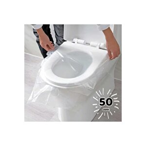 50 Adet Klozet Örtüsü Şeffaf Kullan At