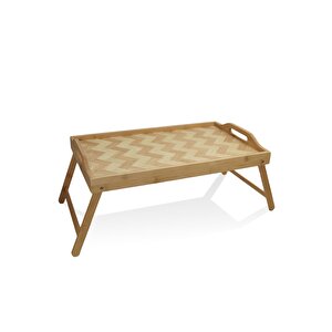 Wicker Bambu Katlanır Keyif Tepsisi 50x30 Cm