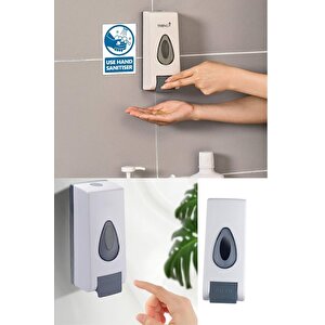 4 Adet Beyaz Renk Manuel Sıvı Sabunluk Banyo Duş Şampuanı Jel Deterjan Dağıtıcı Duvara Monte Sabunluk