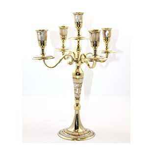Li̇vava 5 Kollu Şamdan Sedefli̇, Pi̇ri̇nç, 36x23