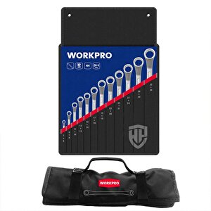 Workpro Wp202510 6-32mm 12 Parça Cr-v Profesyonel İki Ağızlı Yıldız Anahtar Takımı + Bez Taşıma Kılıfı