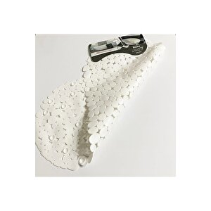 1 Adet Banyo Duş Ve Küvet Kaydırmazı Vantuzlu Paspas 34x68 Cm Beyaz Renk
