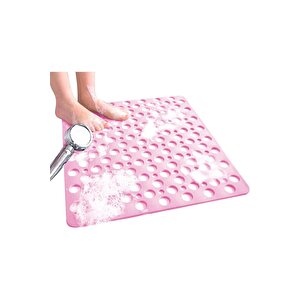 1 Adet Kare Vantuzlu Banyo Ve Duşa Kabin , Küvet İçi Kaydırmaz Vantuzlu Banyo Paspası Pembe