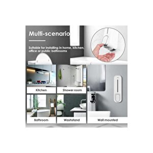 1 Adet Duvara Monte 350ml Beyaz Sabunluk Sıvı Banyo El Duş Jeli Şampuan Dağıtıcısı