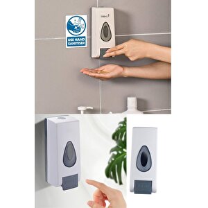 2 Adet Duvara Monte Sabunluk Banyo Duş Şampuanı Jeldeterjan Dağıtıcı Manuel Sıvı Sabunluk Beyaz Renk
