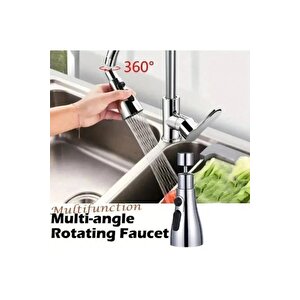 3 Fonksiyonlu Metalik Musluk Başlığı 720 Derece Oynar Başlıklı 1 Adet