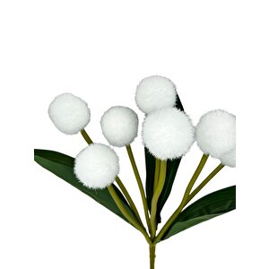 Yapay Çiçek Beyaz Pompon Çiçeği Dekoratif Yapay Çiçek 30*20cm