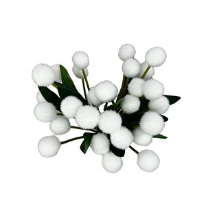 Yapay Çiçek Beyaz Pompon Çiçeği Dekoratif Yapay Çiçek 30*20cm