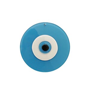 Büyük Boy Cam Nazarlık Nazar Boncuğu Lüks Kalite 20 Cm Çap El Işi Mavi