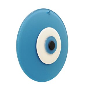 Büyük Boy Cam Nazarlık Nazar Boncuğu Lüks Kalite 20 Cm Çap El Işi Mavi
