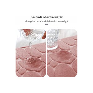 1 Adet Hızlı Kuruyan Ve Makinede Yıkanabilir, Yumuşak Ve Konforlu Banyo Paspası Pembe Renk