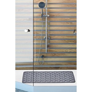 1 Adet Vantuzlu Banyo Ve Duşa Kabin Dikdörtgen, Küvet İçi Kaydırmaz Vantuzlu Banyo Paspası Antrasit