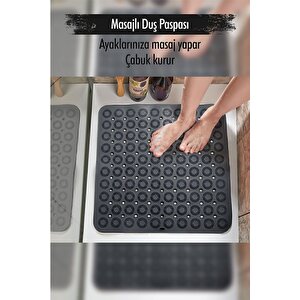 1 Adetkaydırmaz  Duşakabin Banyo Ve Duş Paspası Kare Masajlı 87 Adet Vantuzla Yapışır 54 X 54 Cm