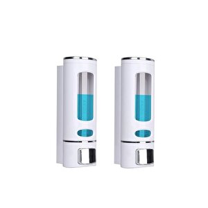 2 Adet Beyaz 400 Ml Duvara Monte Manuel Sabunluk Sıvı Lavabo Sabunluk El Sabunu