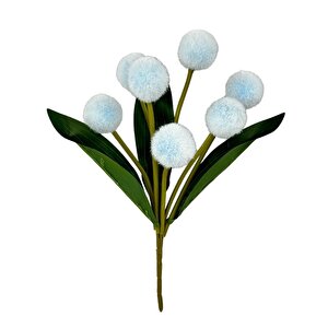 Yapay Çiçek Mavi Pompon Çiçeği Dekoratif Yapay Çiçek 30*20cm