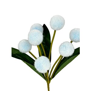 Yapay Çiçek Mavi Pompon Çiçeği Dekoratif Yapay Çiçek 30*20cm