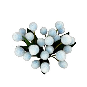 Yapay Çiçek Mavi Pompon Çiçeği Dekoratif Yapay Çiçek 30*20cm
