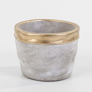 Dore Bantlı Beton Saksı 12x9 Cm