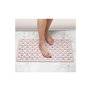 1 Adet Vantuzlu Banyo Ve Duşa Kabin Dikdörtgen, Küvet İçi Kaydırmaz Vantuzlu Banyo Paspası Pembe