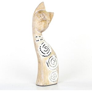 Ahşap Kedi Biblosu 14,5x8,5x45,5 Cm
