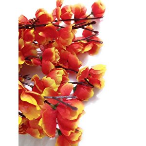 Yapay Çiçek Bahardalı Japon Kiraz Çiçeği 7 Dallı 57cm Turuncu