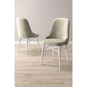 Almira Serisi, Beyaz 80x132 Açılabilir Mdf Mutfak Masası Takımı 6 Adet Sandalye