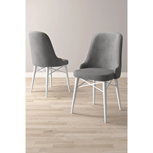Almira Serisi, Beyaz 80x132 Açılabilir Mdf Mutfak Masası Takımı 6 Adet Sandalye