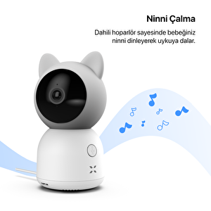 Akıllı Bebek Kamerası Dijital 5'' LCD Monitörlü Mobil Uygulama Denetimli Sıcaklık ve Nem Ölçen Ninni Çalan Gece Görüşlü Çift Yönlü Ses İletişimli Bebek İzleme Monitörü Baby Camera X7202