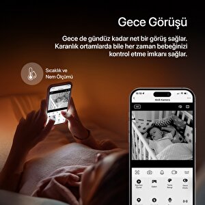 Xenon Smart Akıllı Bebek Kamerası Dijital 5'' LCD Monitörlü Mobil Uygulama Denetimli Sıcaklık ve Nem Ölçen Ninni Çalan Gece Görüşlü Çift Yönlü Ses İletişimli Bebek İzleme Monitörü Baby Camera X7202