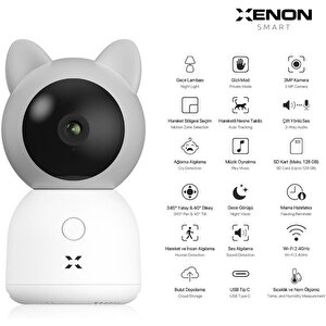 Akıllı Bebek Kamerası Sıcaklık Ve Nem Ölçümü Ve Ninni Çalma Smart Baby Camera