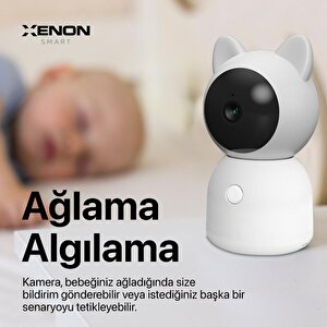 Akıllı Bebek Kamerası Sıcaklık Ve Nem Ölçümü Ve Ninni Çalma Smart Baby Camera X7201
